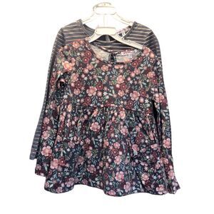 Nannette set of 2 long sleeve tops, floral/blue/pink/gold, 6X